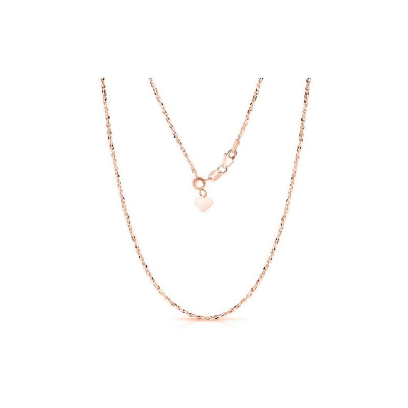 [Australia] - Verona Jewelers Sterling Silver 1.5MM Fancy Italian Adjustable Diamond Cut Twisted Serpentine Sparkle Chain Necklace- Silver Slider Necklace, Chain for Women Rose Gold 