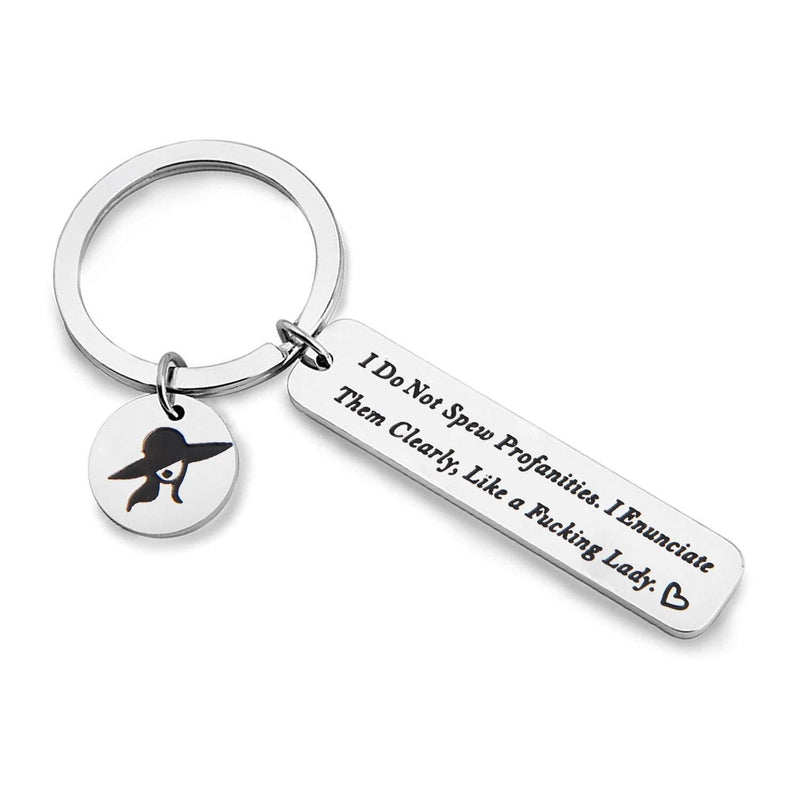 [Australia] - Lywjyb Birdgot Funny Swearing Keychain I Do Not Spew Profanities I Enunciate Them Clearly Like A Fucking Lady Sassy Girl Gift Colleague Gift Coworker Gift 