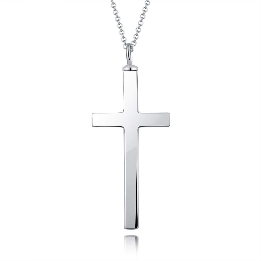 [Australia] - BEILIN 925 Sterling Silver Cremation Jewelry Cross Urn Pendant Memorial Cross Urn Necklace for Ashes 