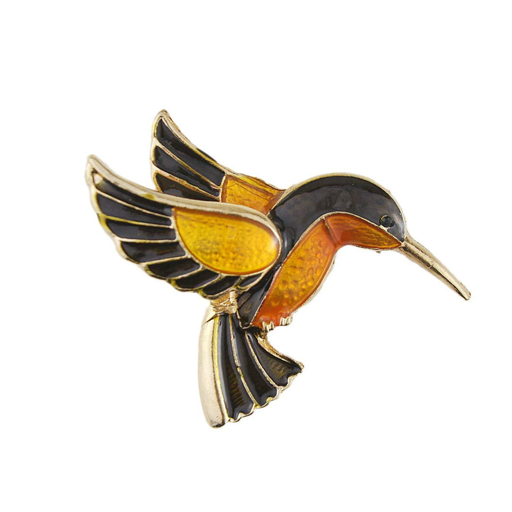 [Australia] - MIXIA Rhinestone Colorful Enamel Hummingbird Bird Brooch Animal Brooches Pin for Wedding Women Decoration Wild Animal Jewelry Gold 