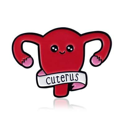 [Australia] - RUIZHEN Uterus Ovary Pin Feminist Medical Symbol Female Organ Gynecologist Nurse Gift Jewelry Brooch Pins red & pink 