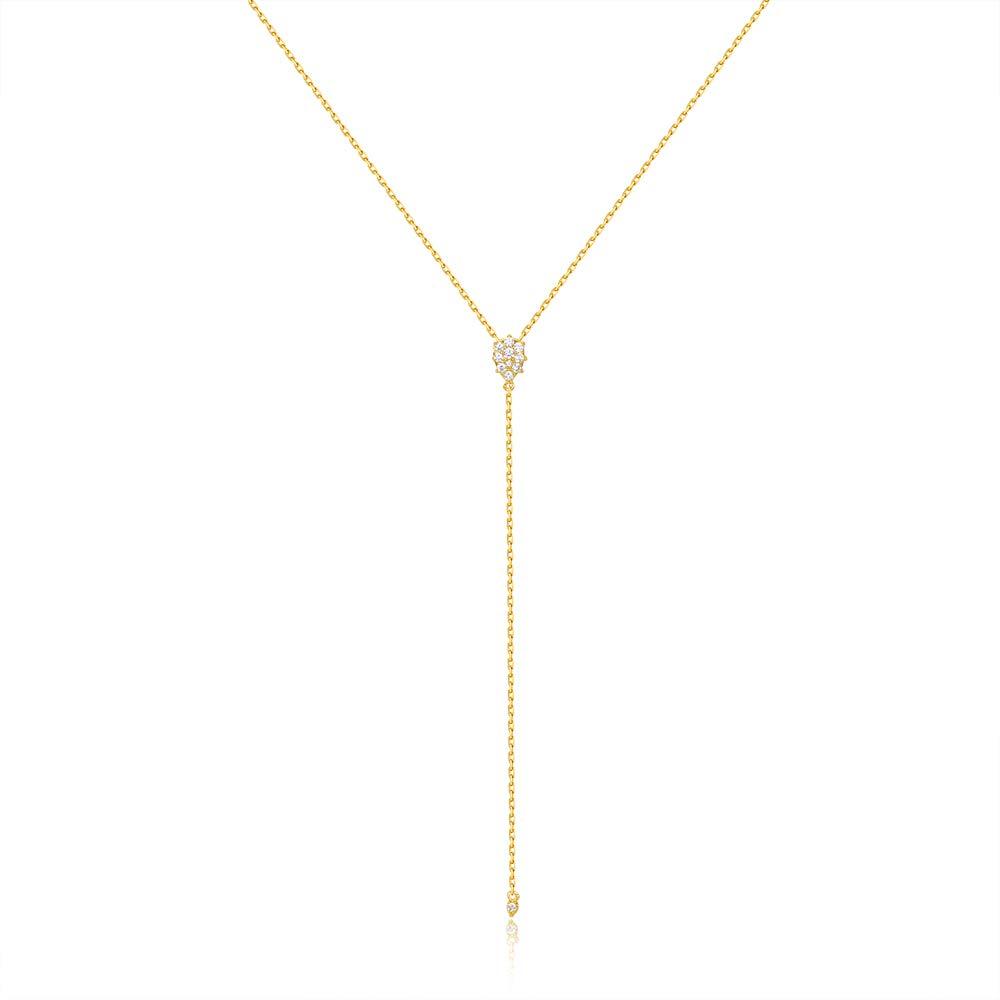 [Australia] - espere Dainty Sterling Silver Necklace Small Waterdrop Lariat Necklace Y-Shaped Rose Gold 