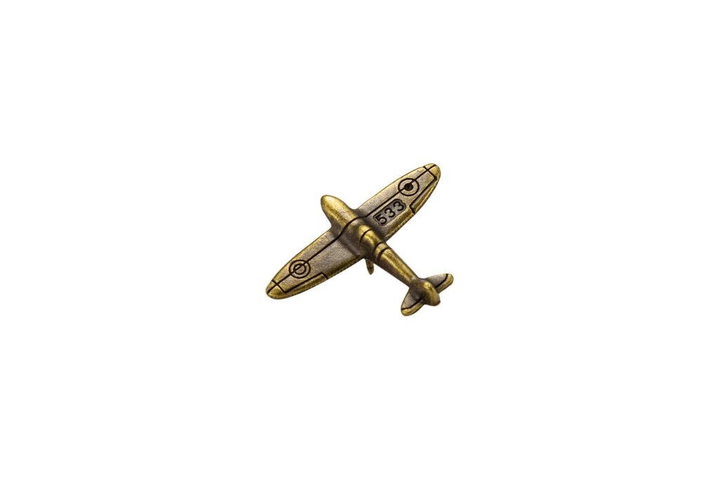 [Australia] - Knighthood Golden Airplane Lapel Pin Badge Coat Suit Collar Accessories Brooch for Men 