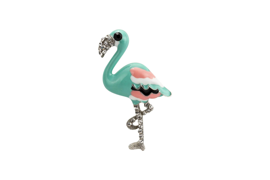 [Australia] - Knighthood Turquoise Bird with Swarovski Detailing Lapel Pin Badge Coat Suit Collar Accessories Brooch for Men 