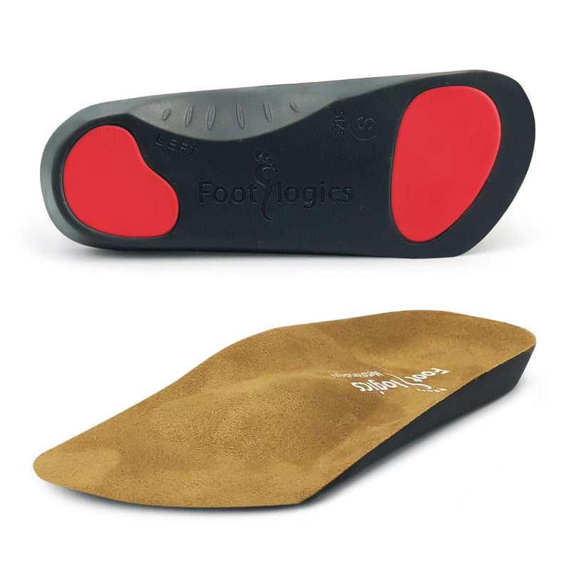 [Australia] - Footlogics 3/4 Length Orthotic Shoe Insoles with Built-in Raise for Ball of Foot Pain, Morton’s Neuroma, Flat Feet - Metatarsalgia M (Men's 8-9.5, Women's 9.5-11) 
