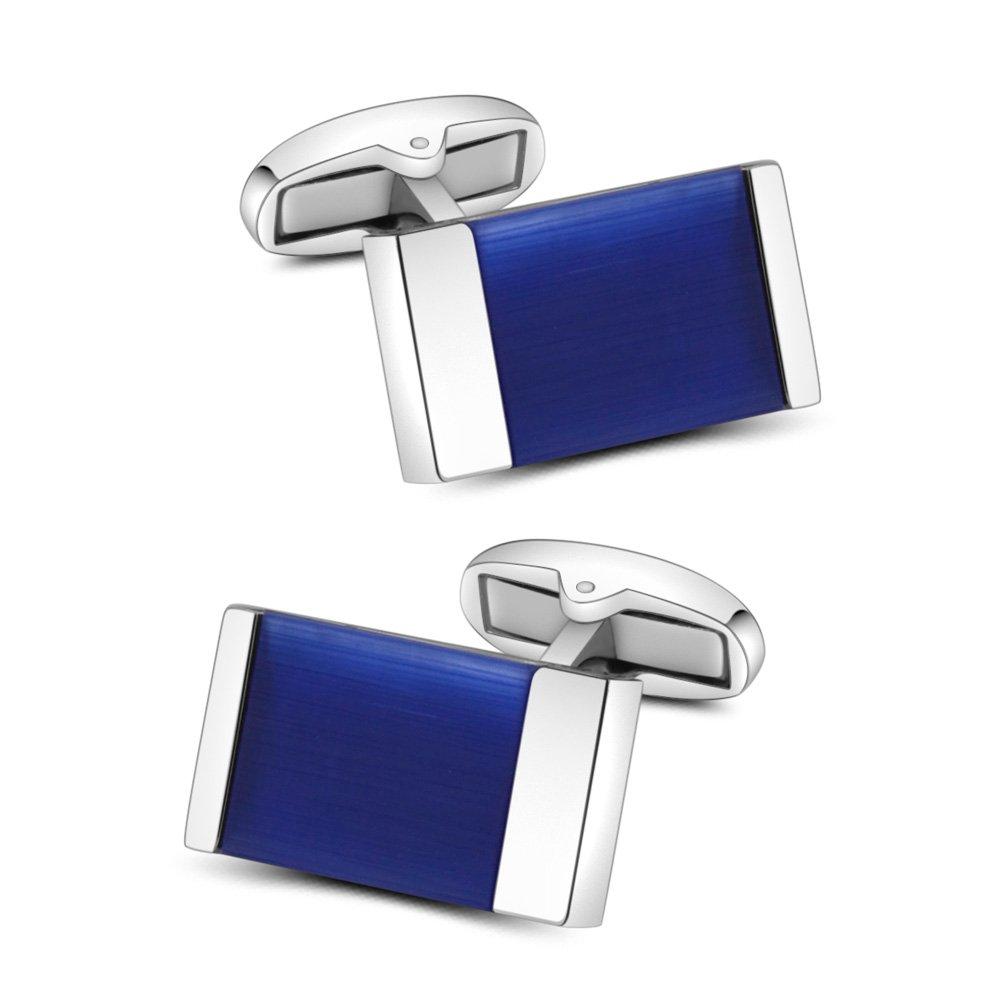 [Australia] - Mr.Van Blue Onyx Cufflinks Men's Shirt Cuff Links Set Gemstone Reiki Jewelry Gifts for Men 