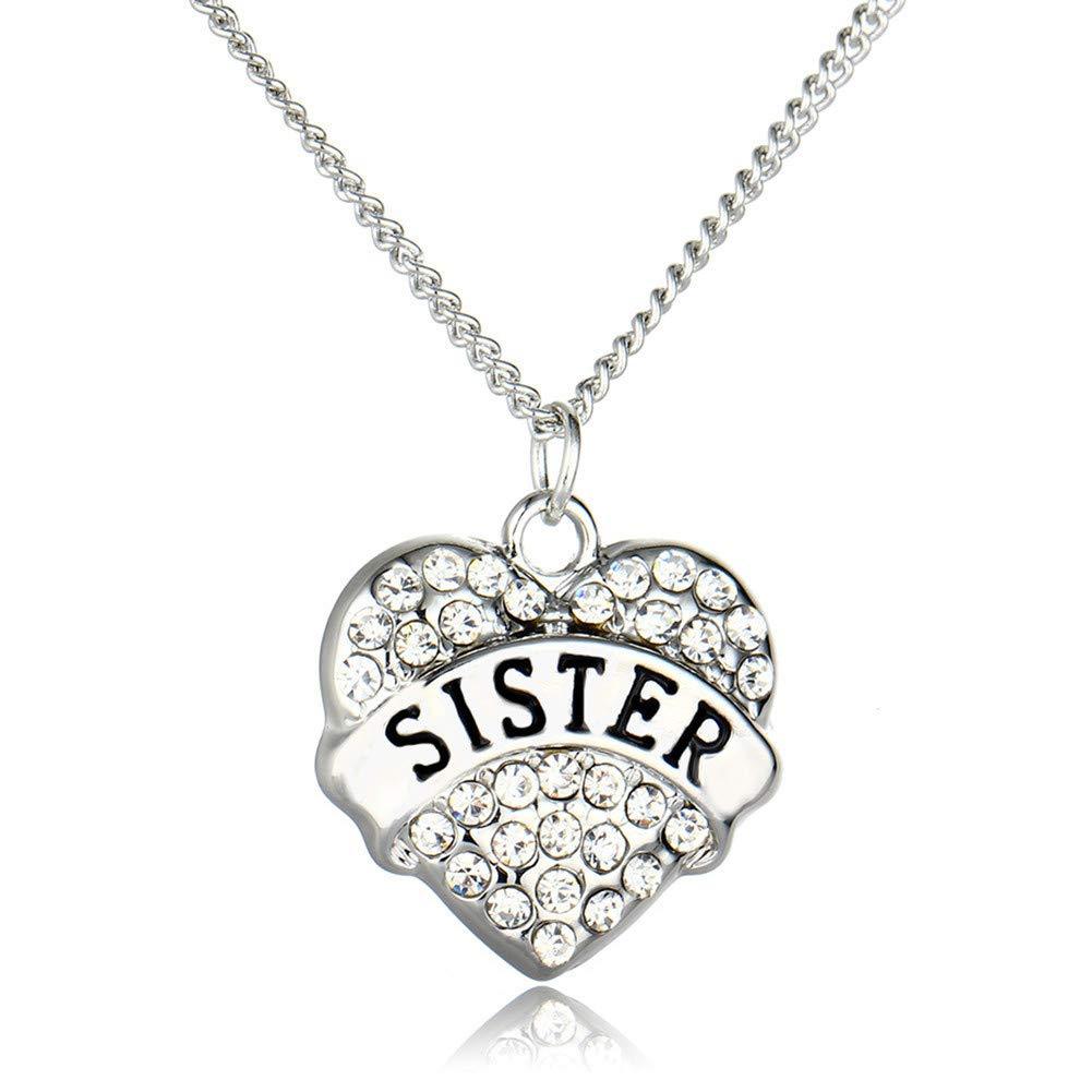 [Australia] - Sister Gifts, Heart Pendant Necklace Sister Jewelry Graduation Birthday Christmas Gifts for Sister from Sister Brother 