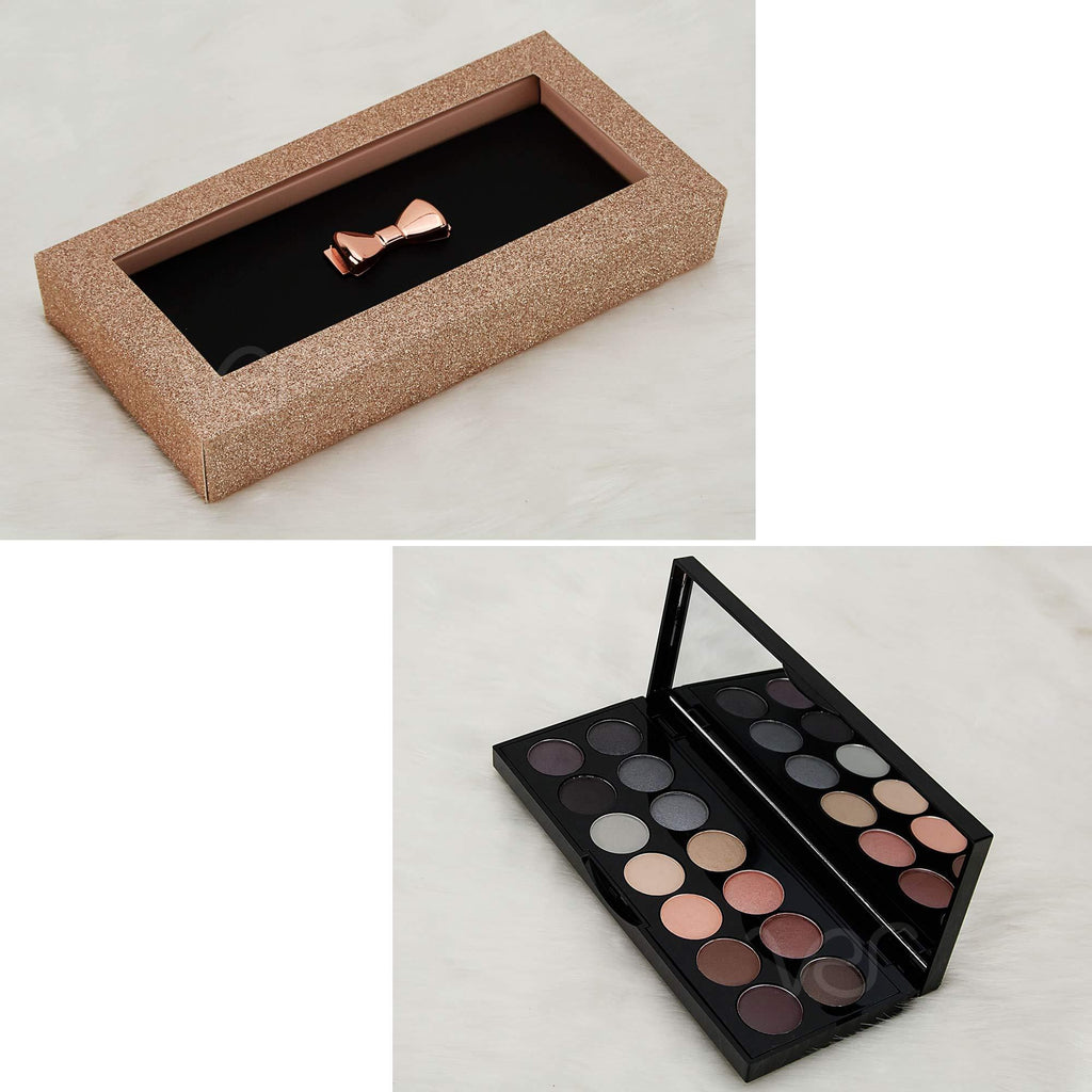[Australia] - Ver Beauty Rose Gold Bownot 14pcs Makeup Gift Set Kit Palette Train Case Eyeshadow With Mirror - Vmp1417 