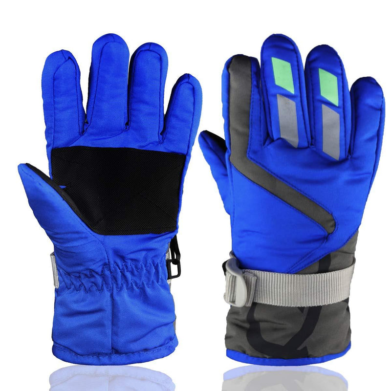 [Australia] - YR.Lover Children Ski Gloves Winter Warm Outdoor Riding Thickening Gloves(2-4Y) 6-8 Years Blue 