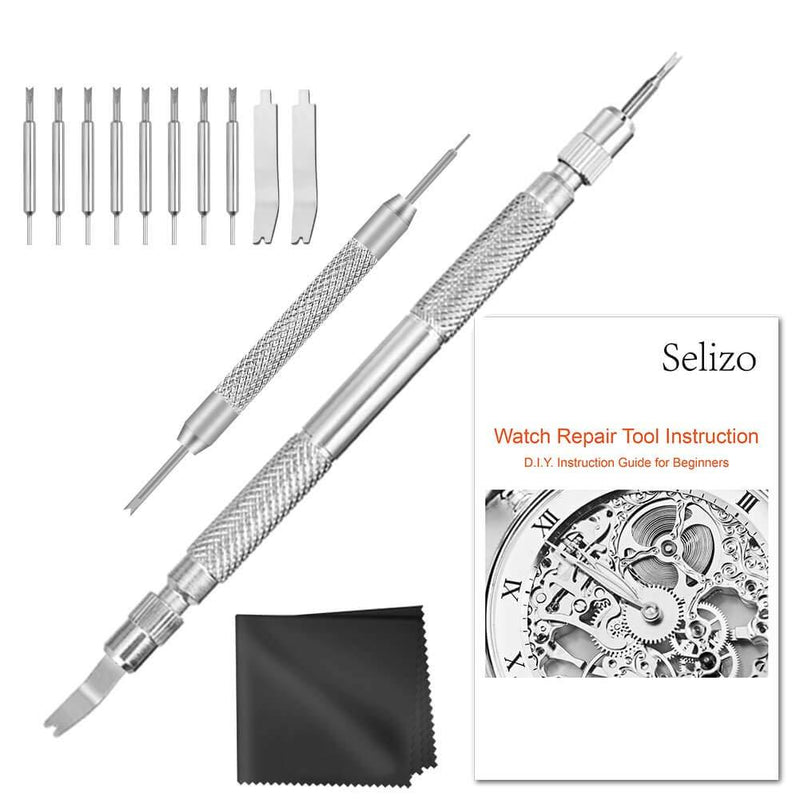 [Australia] - Selizo Spring Bar Tool Watch Link Remover Tool Kit with Instruction Manual Watch Band Tool Link Pin Removal for Watch Repair Band Adjustment Replacement Sizing 