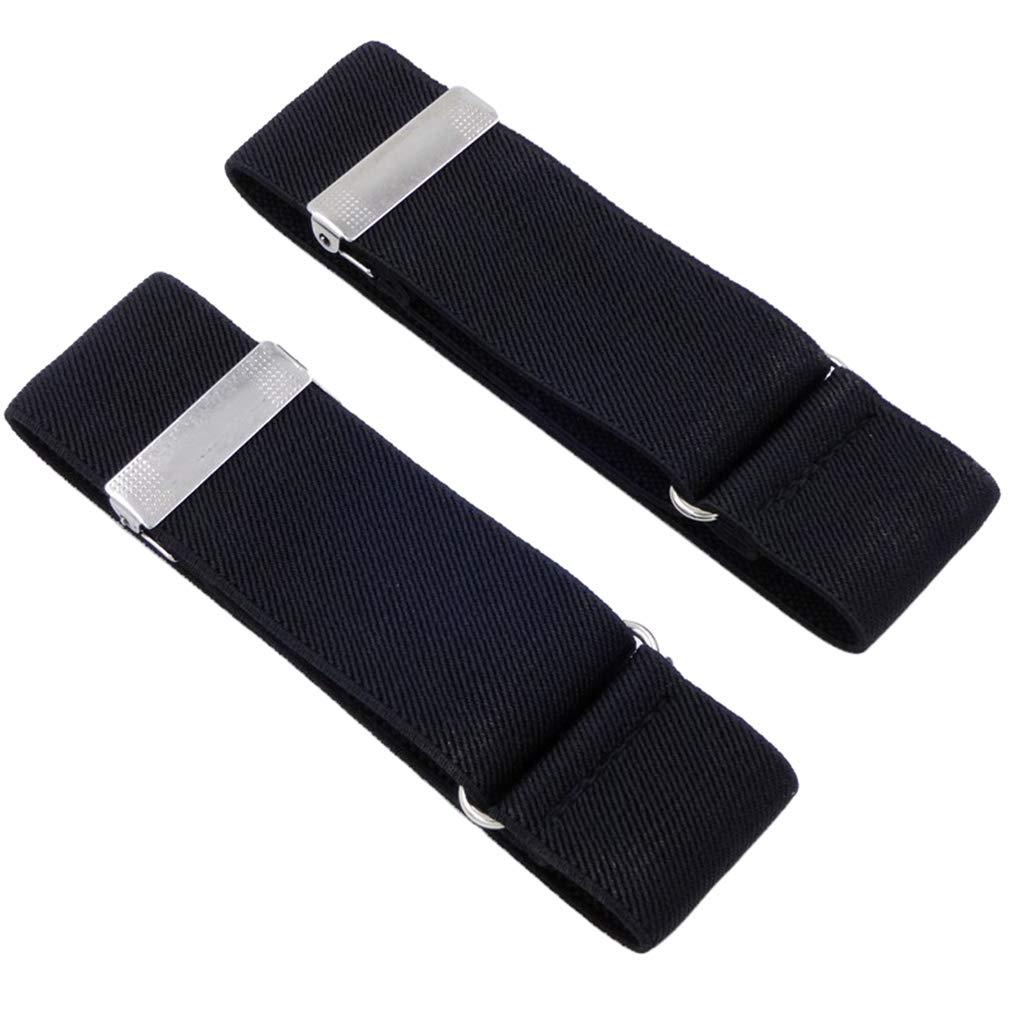 [Australia] - SupSuspen Mens 2PCS Solid Color Shirt Garters Sleeve Holders Armbands 1.4''Width One Size Black 