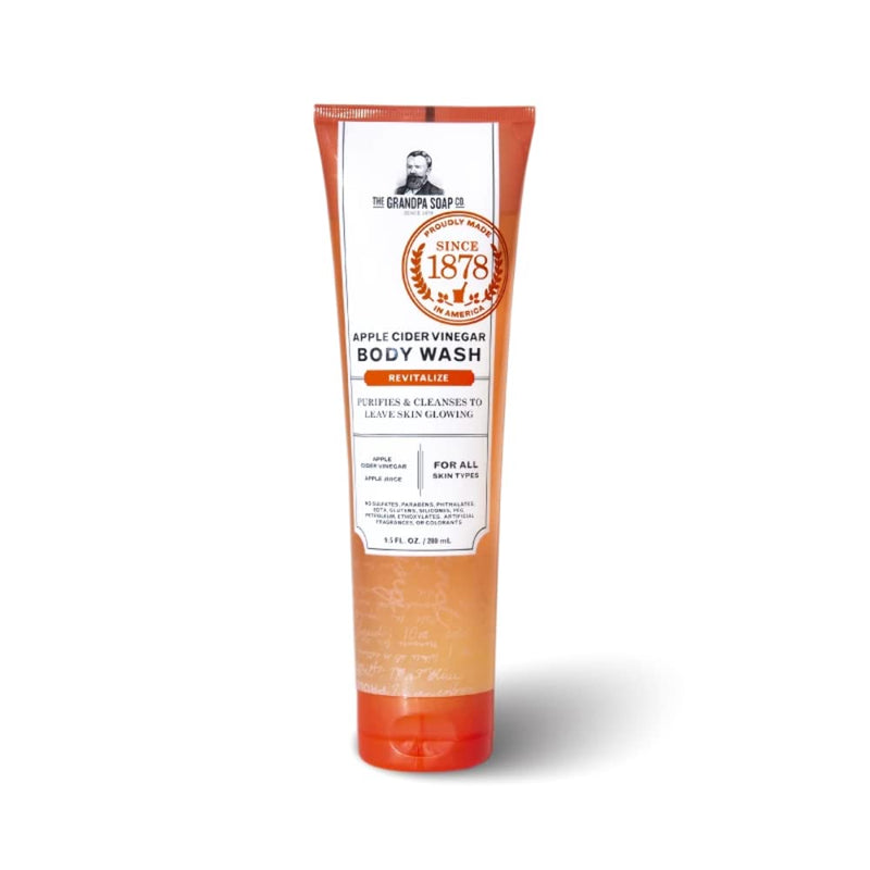 [Australia] - Apple Cider Vinegar Body Wash by The Grandpa Soap Company | Organic Apple Cider Vinegar + Organic Apple Juice | Clean, Vegan & Cruelty Free Formula | Revitalizing Body Soap | Unisex |9.5 Fl Oz Tube 