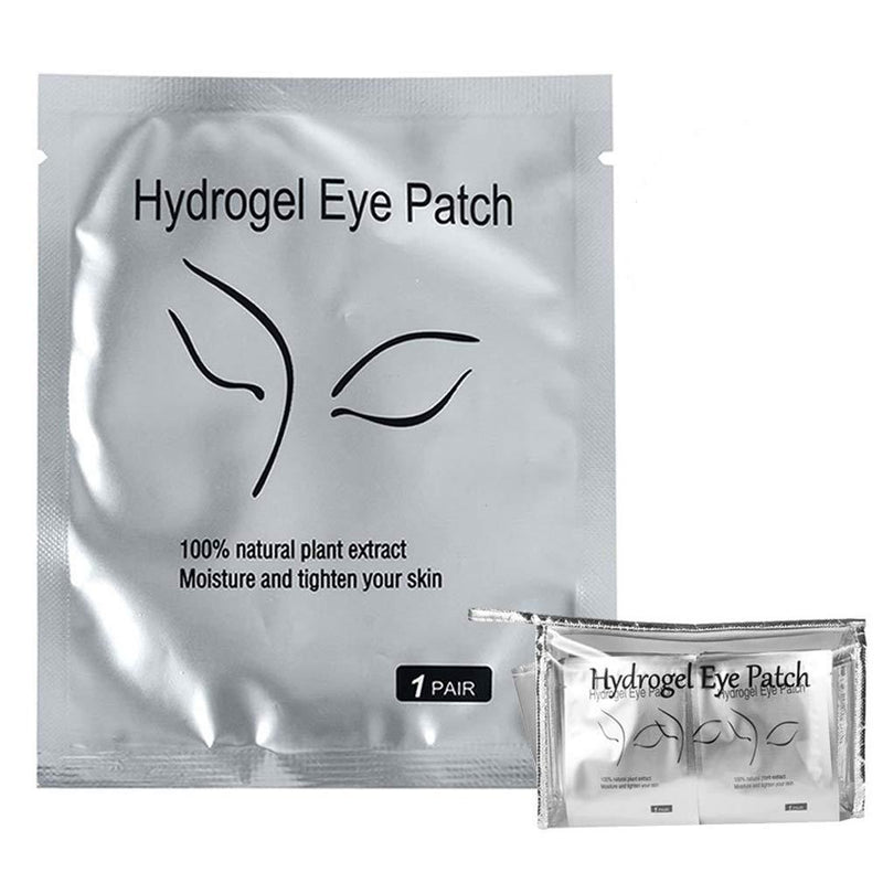 [Australia] - Eyelash Extension Eye Pad, 100 Pairs Under Eye Pads, Lint Free DIY False Lash Extension Beauty Makeup Hydrogel Gel Eye Patches with Transparent Cosmetic Bag 