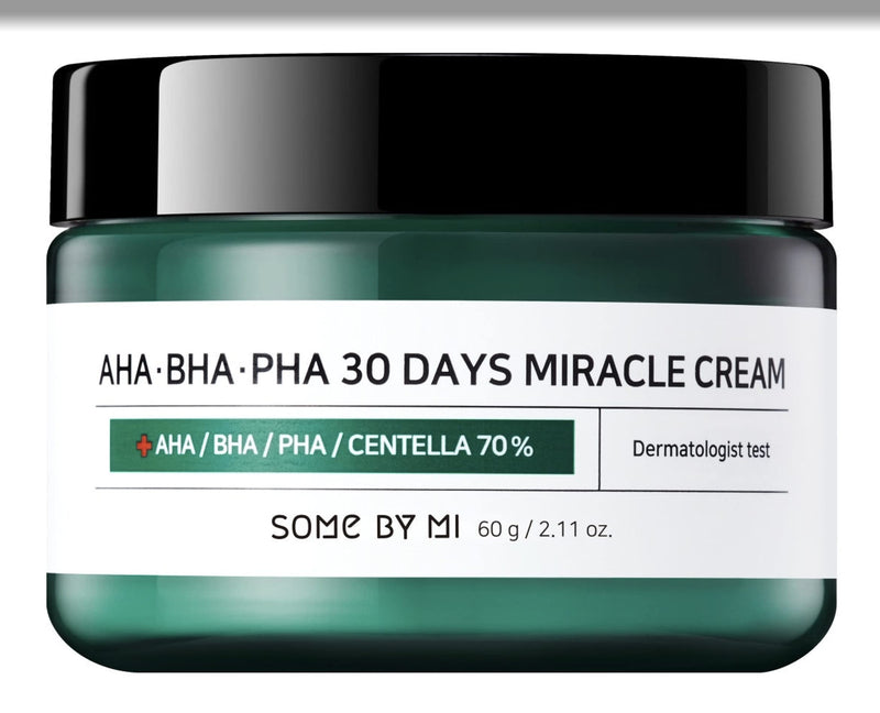 [Australia] - SOME BY MI AHA. BHA. PHA 30 Days Miracle Cream, 60 g, Mild Skin Barrier Cream, Acne-Fighting, for Sensitive Skin, Calming, Cleanse + Protect Skin, Anti-wrinkle, Natural Ingredient, Korean Skin Care 