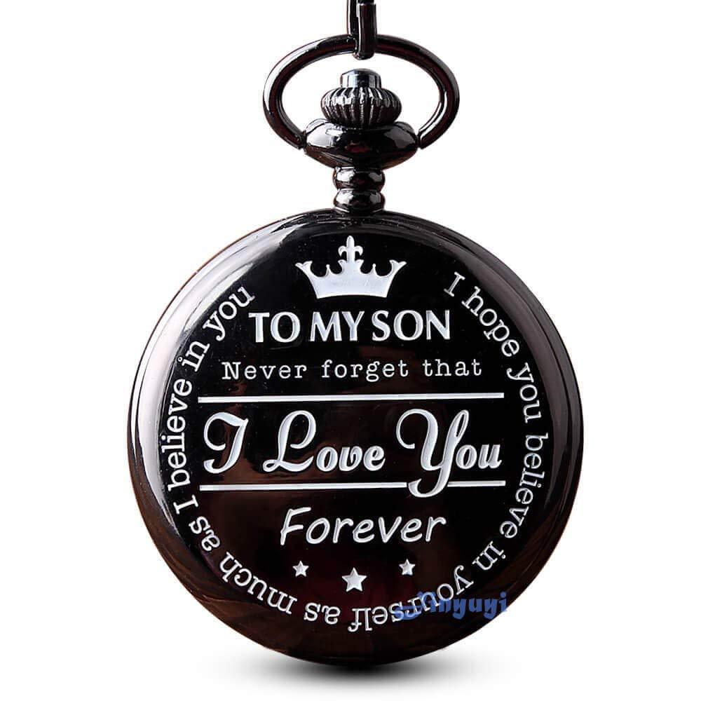 [Australia] - GORBEN Pocket Watches to My Son Forever Gifts for Son from Mom Dad for Christmas Birthday Graduation Black to Son 