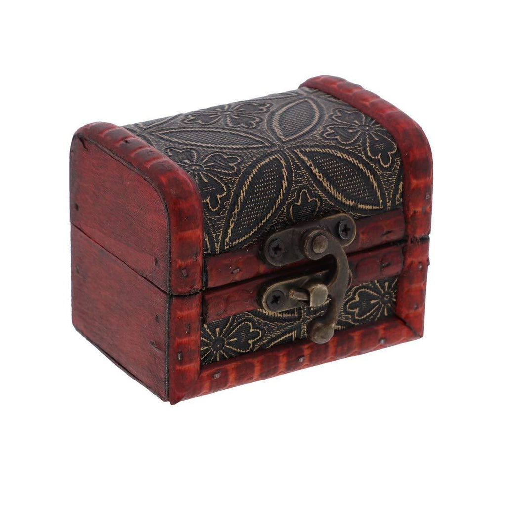 [Australia] - SandT Collection 3 Inch Wooden Keepsake Treasure Chest Trinket Box - Flower 