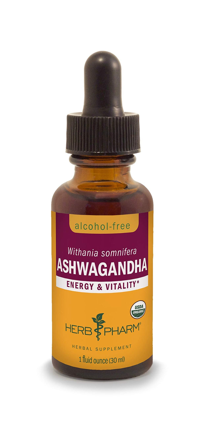 [Australia] - Herb Pharm Certified Organic Ashwagandha Extract Drops for Traditional Support for Energy and Vitality, Alcohol-Free Glycerite, 1 Oz 1 Fl Oz (Pack of 1) 