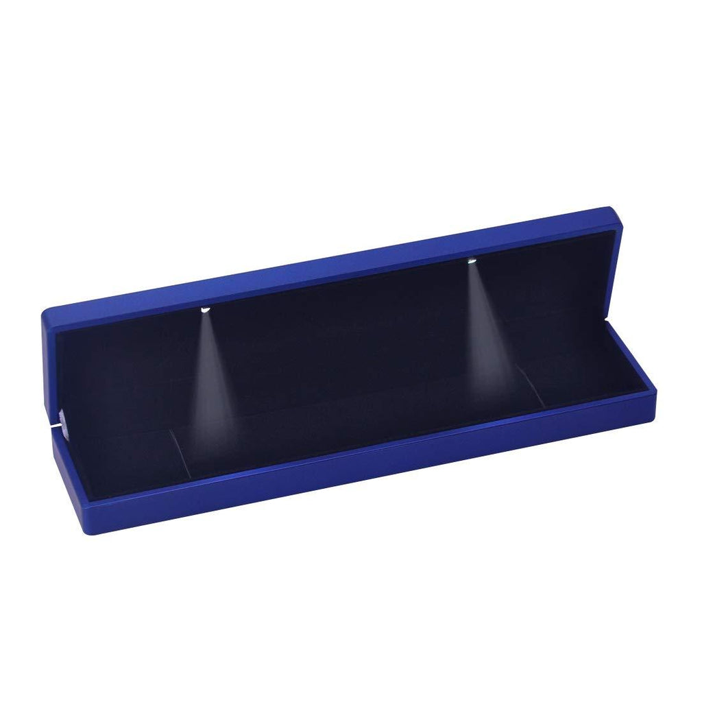 [Australia] - iSuperb LED Light Necklace Chain Bracelet Display Case Storage Blue Jewelry Gift Box Led Bracelet Chain Box 