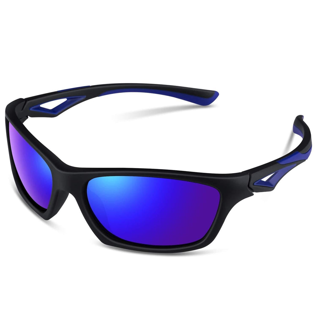 [Australia] - Kids Sunglasses TPEE Unbreakable Polarized Sports Glasses with Adjustable Strap For Boys Girls Age 3-7 Black/Blue Frame|blue Revo Lense 