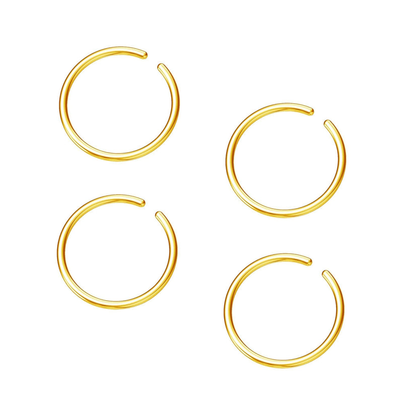 [Australia] - Hoop cartilage earring fake earrings nose rings septum nose ring stainless steel for women men girls Gold 