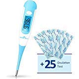 [Australia] - Easy@Home Digital Basal Thermometer with Bonus 25 Ovulation Test Strips, 1/100th Degree High Precision and 30 Records, Perfect for Ovulation Tracking and Natural Family Planning, New EBT-100B + LH 25 