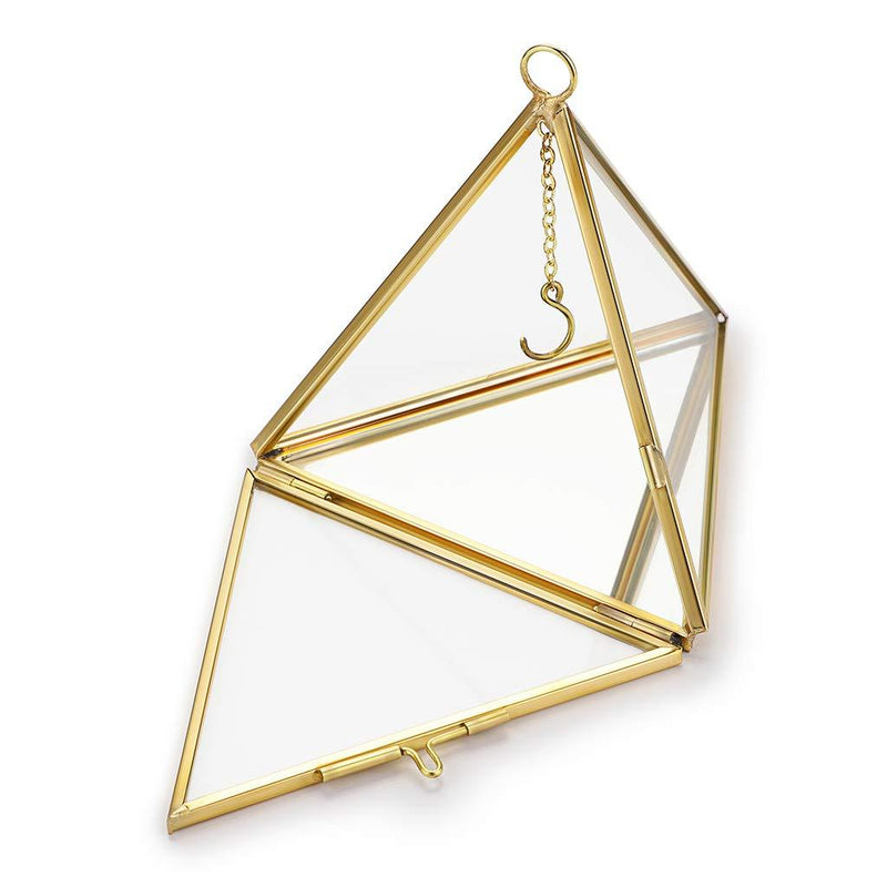 [Australia] - Hipiwe Jewelry Ring Display Holder - Pyramid Ring Holder Geometric Glass Ring Jewelry Box Wedding Ring Bearer Gift Box Hanging Prism Ring Stand Proposal Ring Display Case 