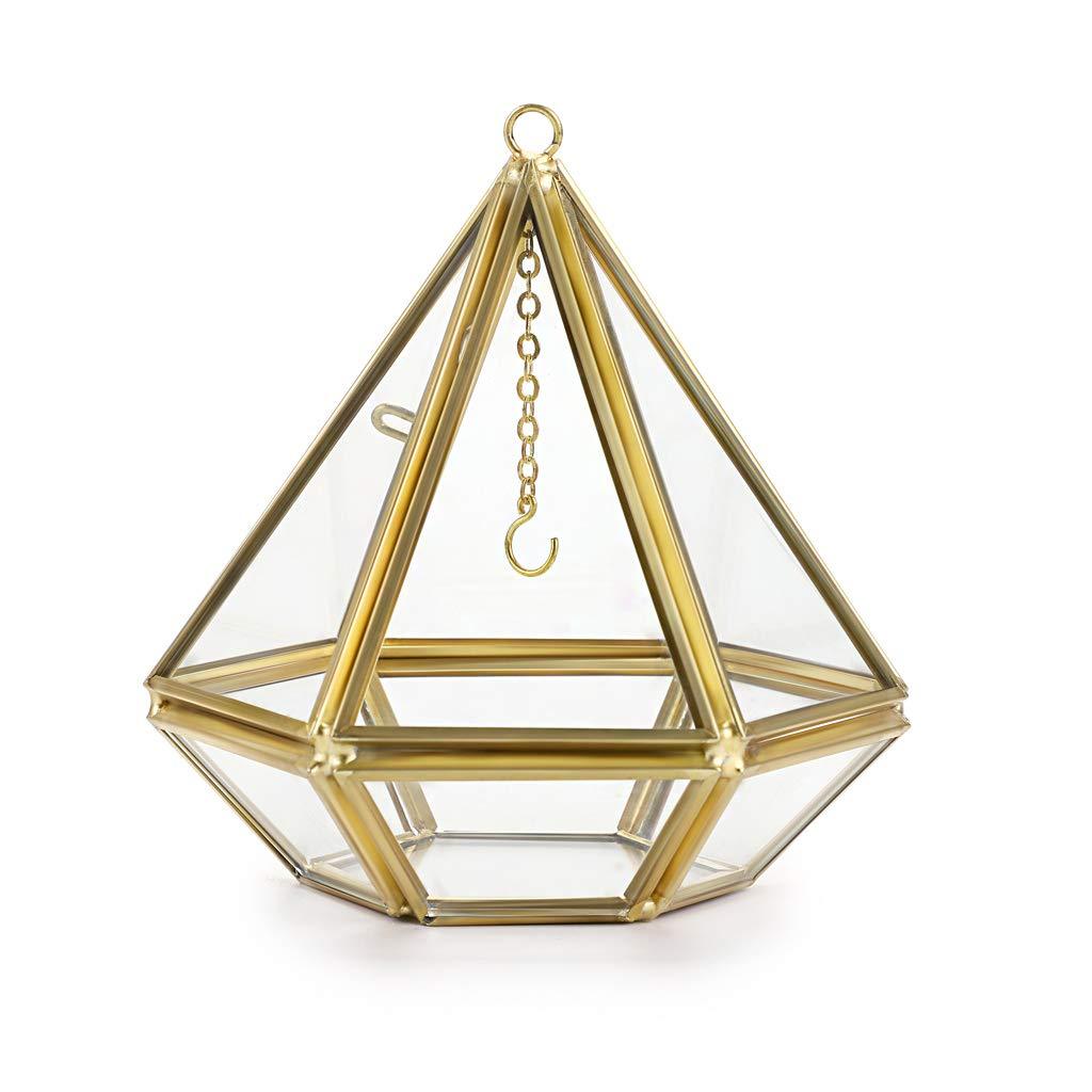 [Australia] - Hipiwe Jewelry Ring Display Holder - Pyramid Ring Holder Geometric Glass Ring Jewelry Box Wedding Ring Bearer Gift Box Hanging Prism Ring Stand Proposal Ring Display Case 
