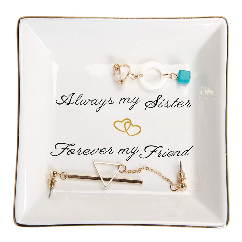 [Australia] - HOME SMILE Sister Gifts Trinket Dish -Always My Sister,Forover My Friend,Birthday Gifts for Sisters 