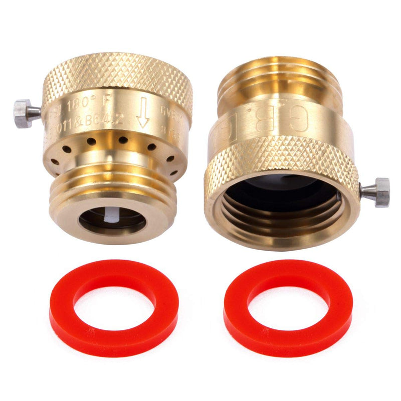 [Australia] - Litorange 2 Pack Brass 3/4" Inch GHT Hose Bibb Connector Backflow Preventer Vacuum Breaker 