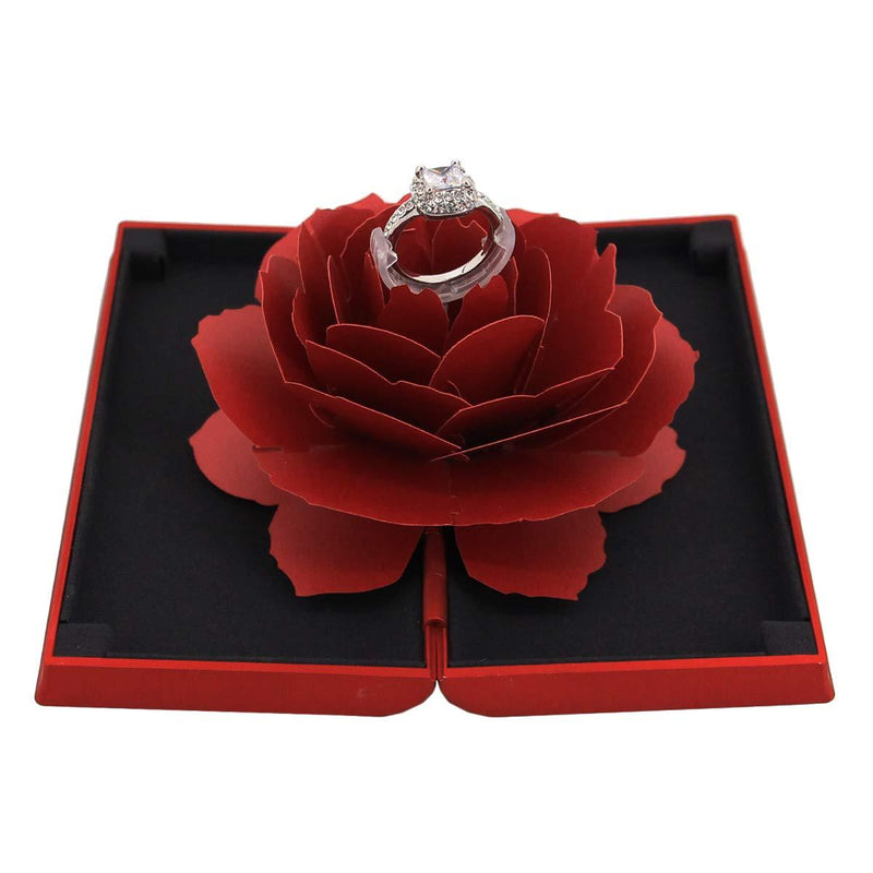 [Australia] - Naimo Creative Rose Engagement Ring Box Coin Jewelry Gift Box Red Box 