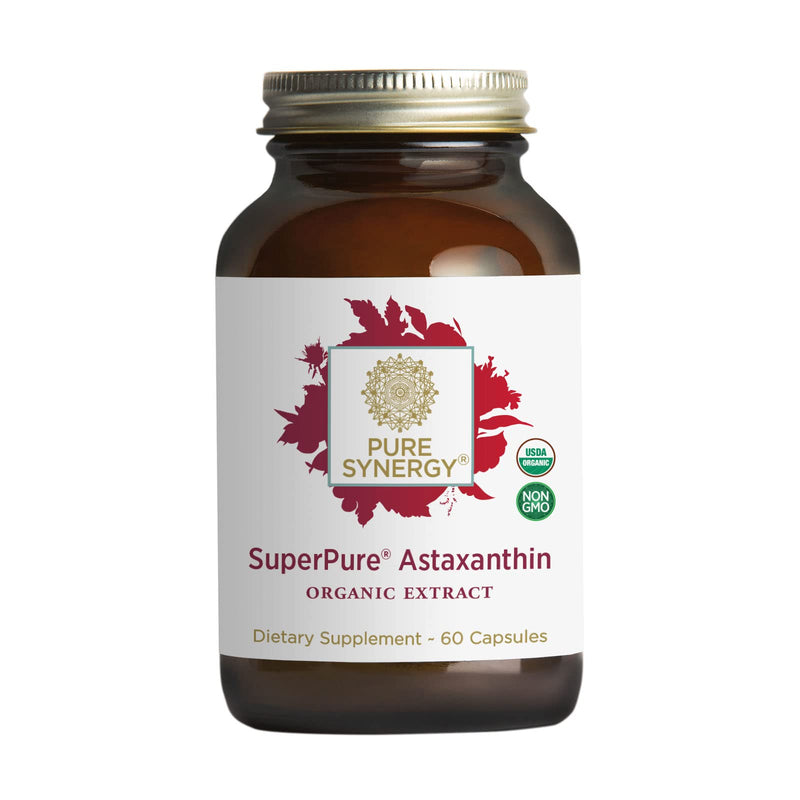 [Australia] - Pure Synergy SuperPure Astaxanthin Extract | 60 Capsules | USDA Organic | Non-GMO | Vegan | Algae-Based | Antioxidant 