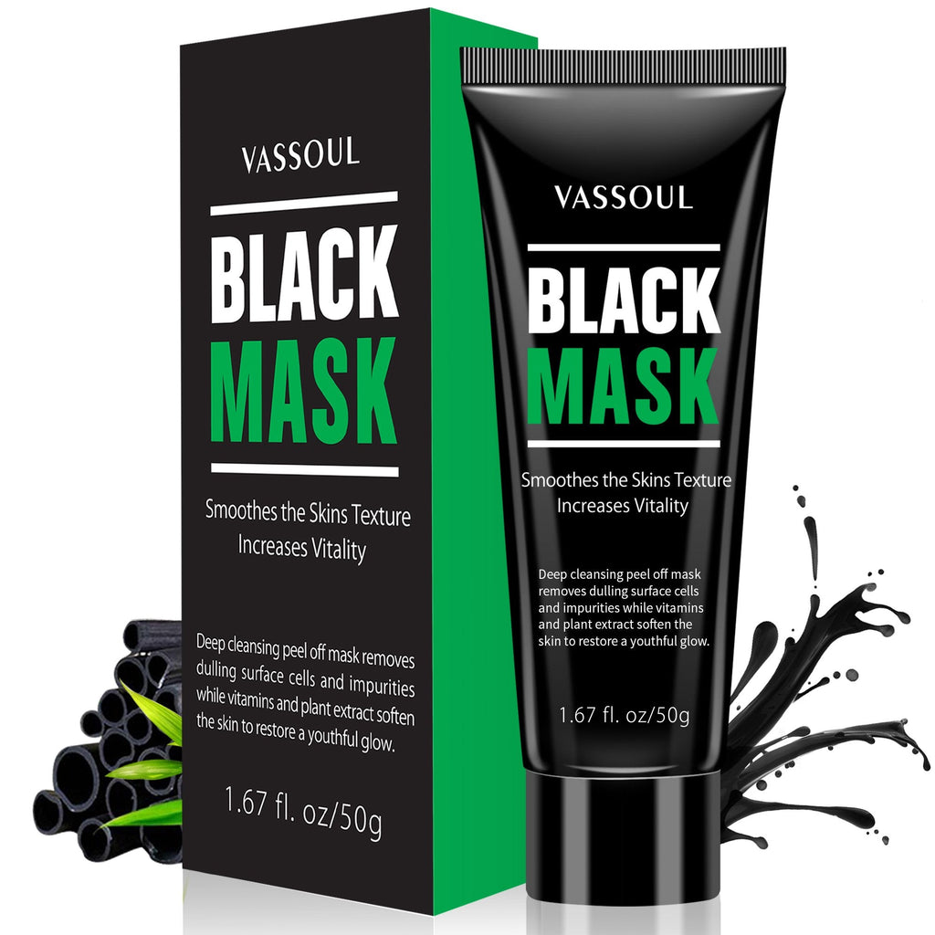 [Australia] - Vassoul Blackhead Remover Mask, Peel Off Blackhead Mask - Deep Cleansing Black Mask, Bamboo Activated Charcoal Peel-Off Mask 