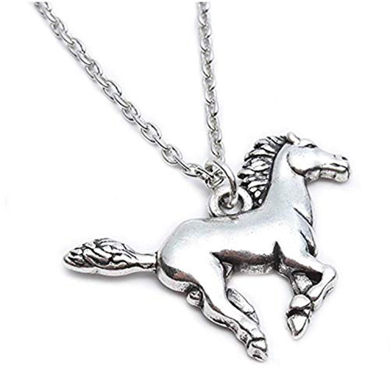 [Australia] - Horse Pendant Horse Necklaces for Girls Teen Birthday Gift (Silver 01) 