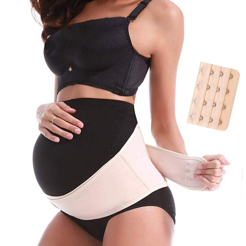 [Australia] - Maternity Belt 2.0 - Belly Band for Pregnancy, Two in One Pregnancy Belt for Your Entire Pregnancy and Postpartum Recovery, Breathable Back and Pelvic Support Prenatal Cradle (Universal Size, Beige) 