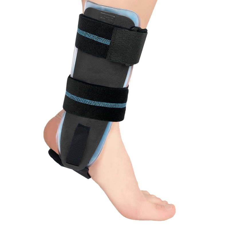 [Australia] - VELPEAU Ankle Brace - Stirrup Ankle Splint - Adjustable Rigid Stabilizer for Sprains, Tendonitis, Post-Op Cast Support and Injury Protection for Women and Men (Gel Pads, Large - Left Foot) Gel Pads-Left Foot Large (Pack of 1) 