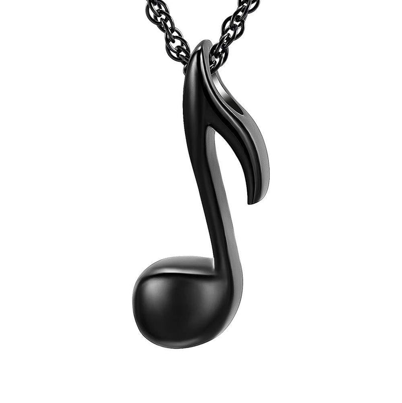 [Australia] - shajwo Cremation Jewelry Urn Necklace for Ashes Music Note Keepsake Pendant Memorial Necklace for Women Human Black 