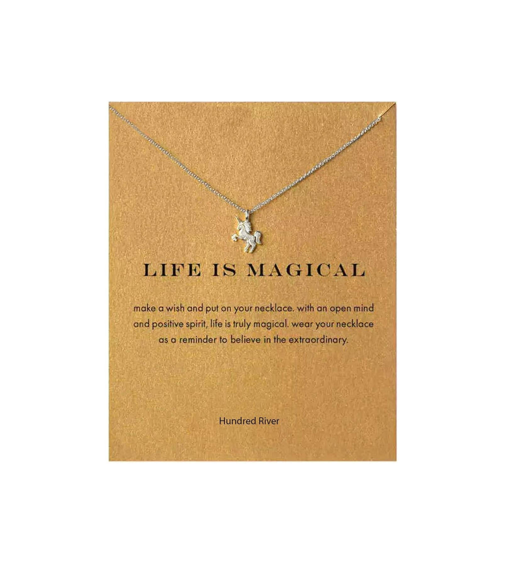 [Australia] - Baydurcan Friendship Anchor Compass Necklace Good Luck Elephant Pendant Chain Necklace with Message Card Gift Card unicorn s 