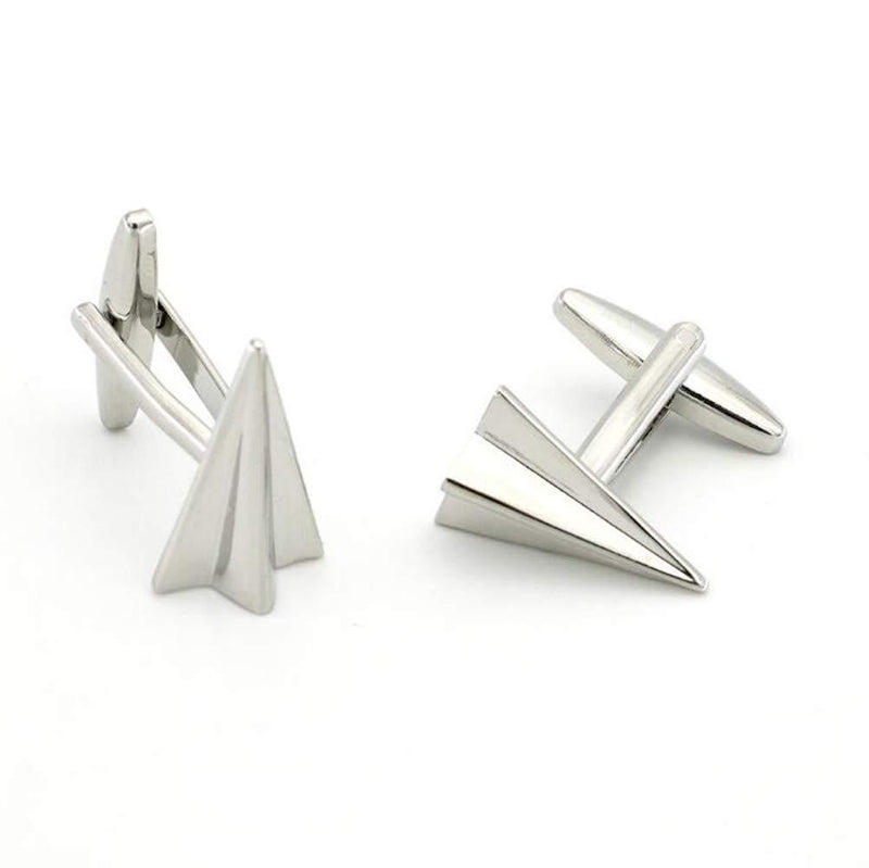 [Australia] - Paper Plane Style Silver Cufflinks 