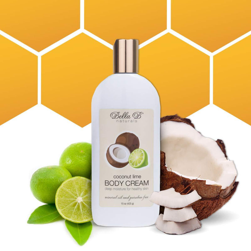 [Australia] - BELLA B Body Lotion 15 oz Bottle - Natural Body Cream - Organic Body Lotion - Coconut Lime Body Lotion - Paraben-Free Body Lotion - Coconut Body Lotion 15 Ounce 