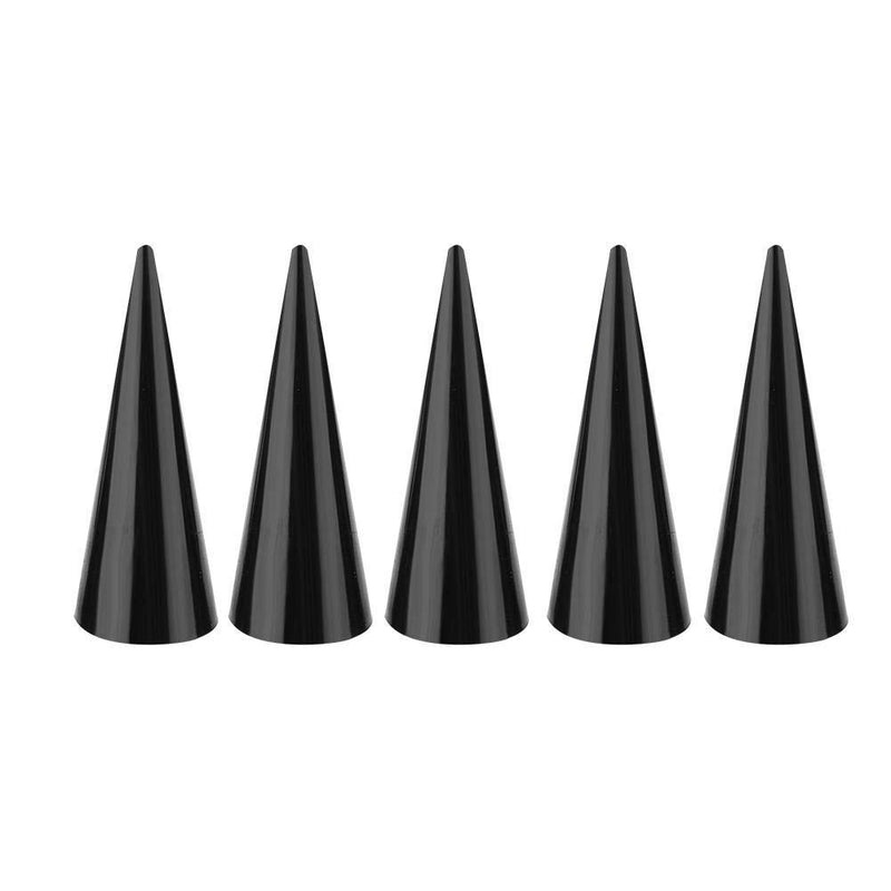 [Australia] - 5PCS Plastic Finger Cone Ring Stand, Single Finger Display Ring Holder Showcase Stand Jewelry Rings Organizer, White or black Ring Showing Organizer Exhibition Stand (Black) 