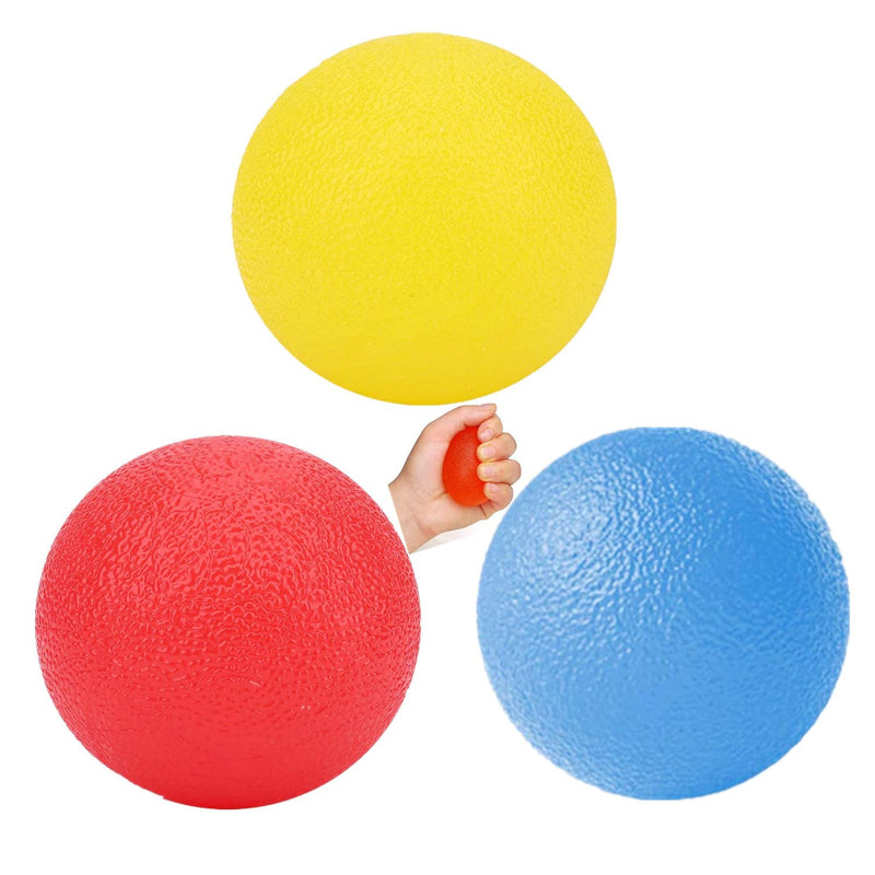 [Australia] - 3pcs Stress Relief Ball Multiple Resistance Therapy Exercise Gel Squeeze Balls Kits for Hand Finger Wrist Muscles Arthritis Grip Exerciser Strengthening 