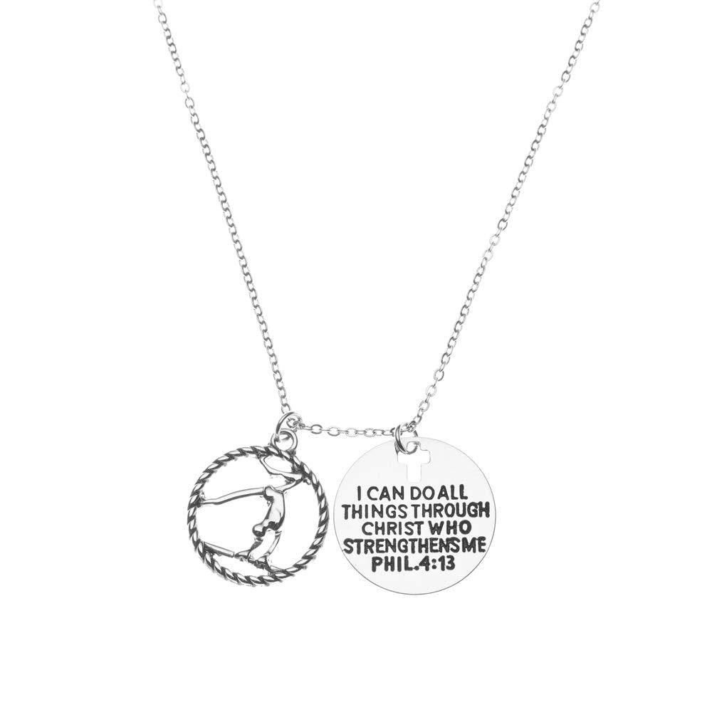 [Australia] - Infinity Collection Gymnastics I Can Do All Things Through Christ Who Strengthens Necklace, Gymnastics Jewelry - Gymnast Necklace for Gymnast … 