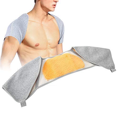 [Australia] - Double Shoulder Support Brace Heating pad for the neck and shoulders with Gold Fleece, Light Weight, Soft and comfortable for Winter Warm Pain Relief Protective Brace (M) M 