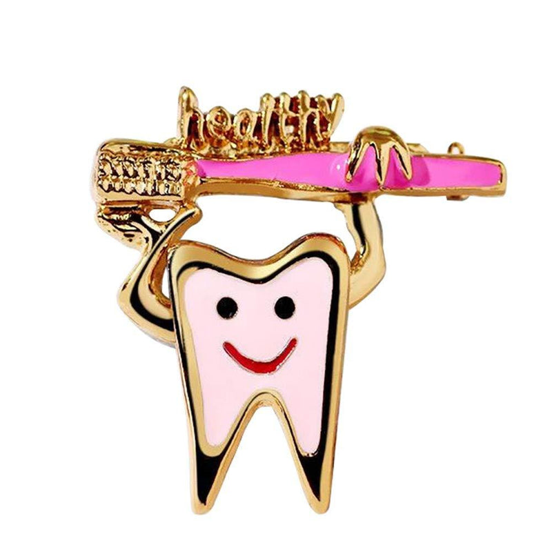 [Australia] - Cute Sweet Teeth Tooth Brooch Pins Enamel Health Logo Toothbrush Pin Dentist Badge Brooches 