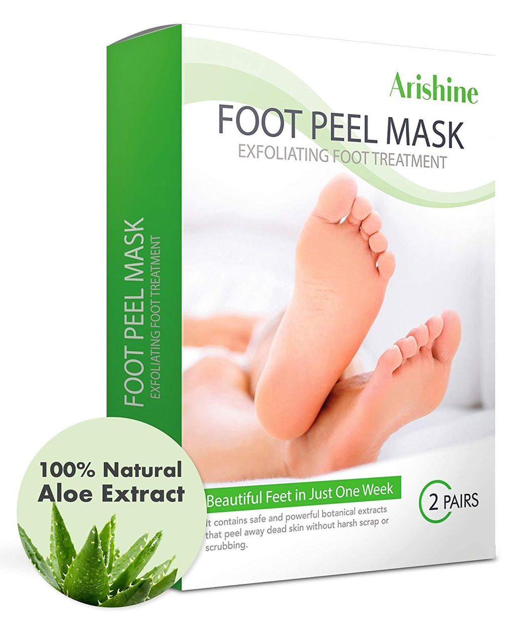 [Australia] - Arishine Foot Peel Mask - 2 Pack - For Cracked Heels, Dead Skin & Calluses - Make Your Feet Baby Soft & Get a Smooth Skin, Removes & Repairs Rough Heels, Dry Toe Skin - Exfoliating Peeling Natural Treatment 
