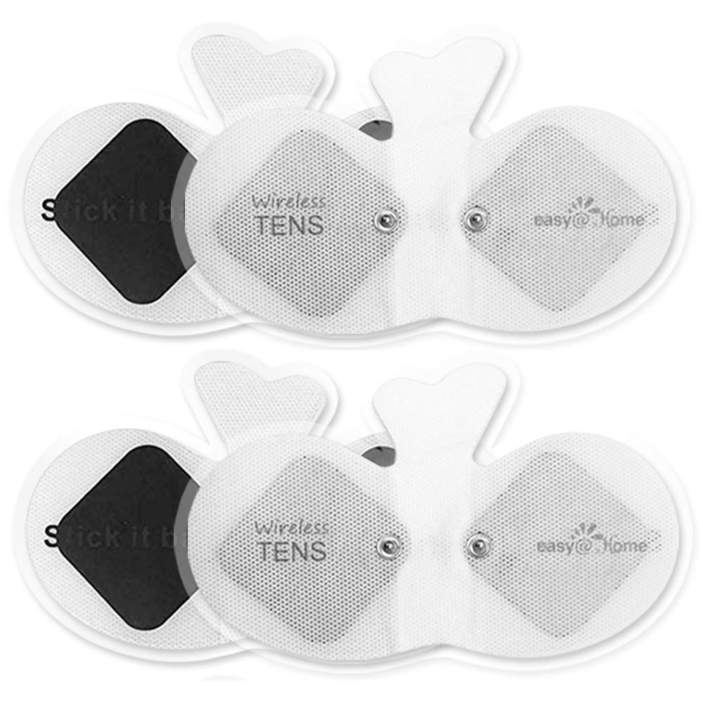 [Australia] - Easy@home Tens Unit Wireless Electrode Pads Self Stick Carbon Pads, 4 Pack 6.5" x 3" Reusable - Non Irritating Design Pulse Massagers Replacement, 2 Pads per Pack, ETP015 