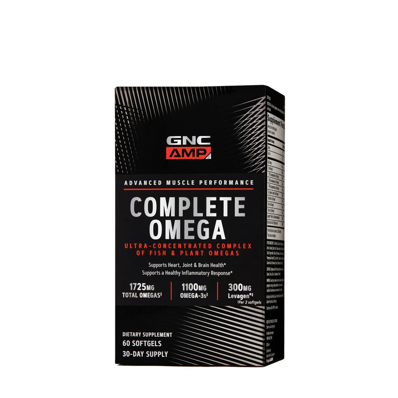 [Australia] - GNC AMP Complete Omega, 60 Softgels, Supports Heart, Joint and Brain Health 