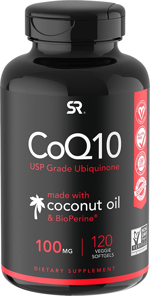 [Australia] - CoQ10 100mg Enhanced with Coconut Oil & Bioperine (Black Pepper) for Better Absorption | Vegan Certified and Non-GMO Verified (120 Veggie Softgels) 120 Count (Pack of 1) 