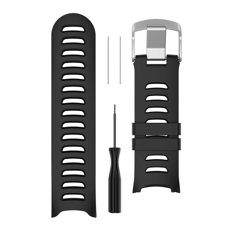 [Australia] - Compatible for Garmin Forerunner 610, Silicone Wristband Replacement Watch Band for Garmin Forerunner 610 Watch Black 