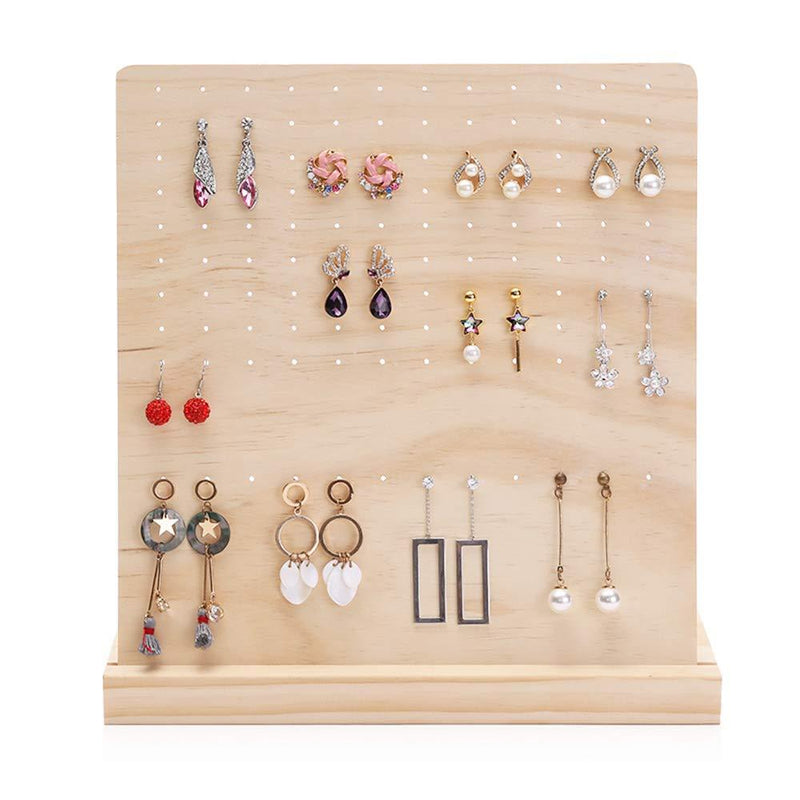 [Australia] - DesignSter Wood Earring Organizer Stand - Classy 108 Holes Earring Holder/Stud Earring Display Storage/Large Earrings Tower/Removable Wooden Jewelry Showcase 